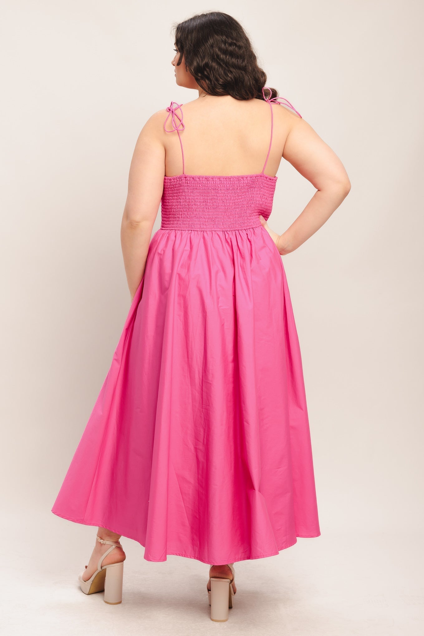 PRETTY IN PINK MIDI DRESS - FINAL SALE