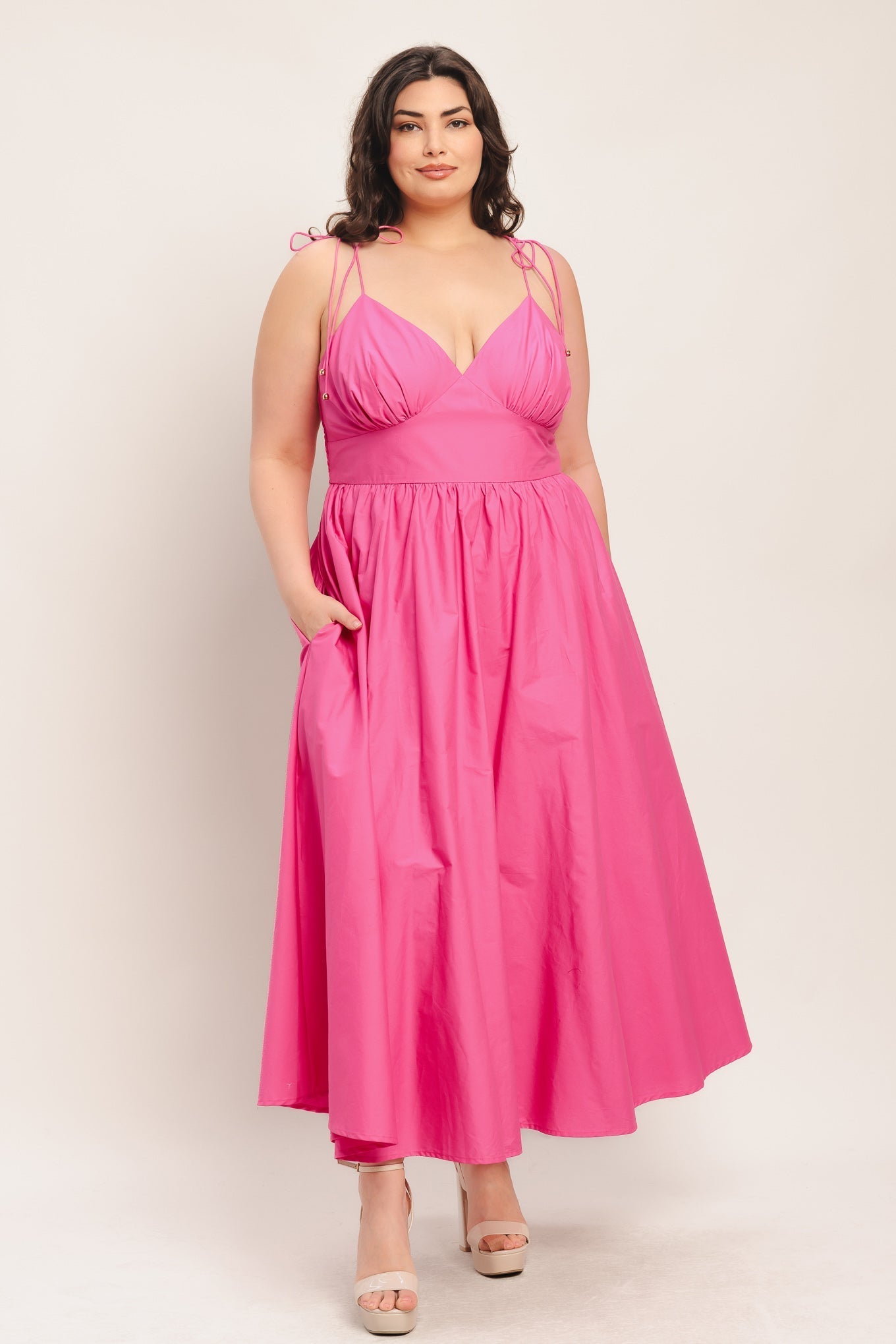PRETTY IN PINK MIDI DRESS - FINAL SALE