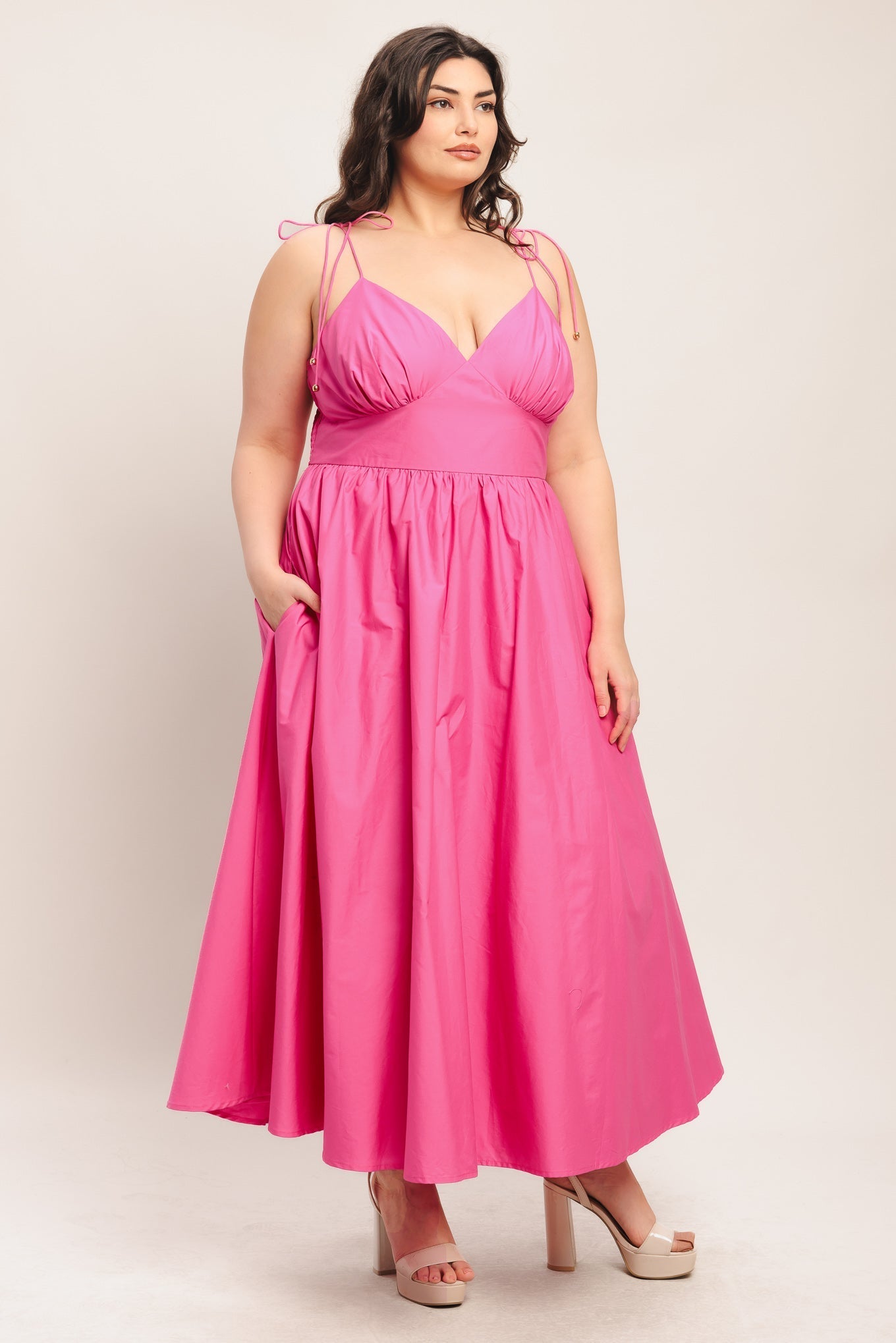 PRETTY IN PINK MIDI DRESS - FINAL SALE