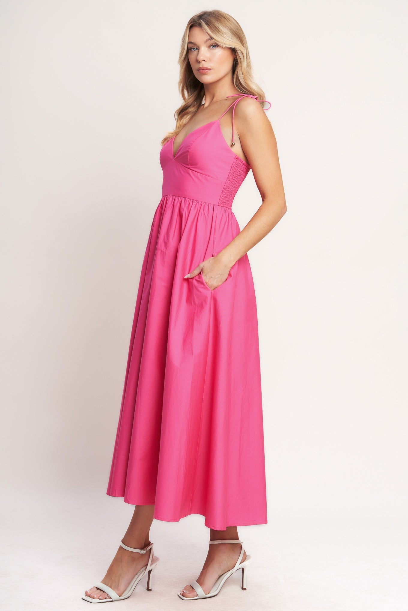 PRETTY IN PINK MIDI DRESS - FINAL SALE