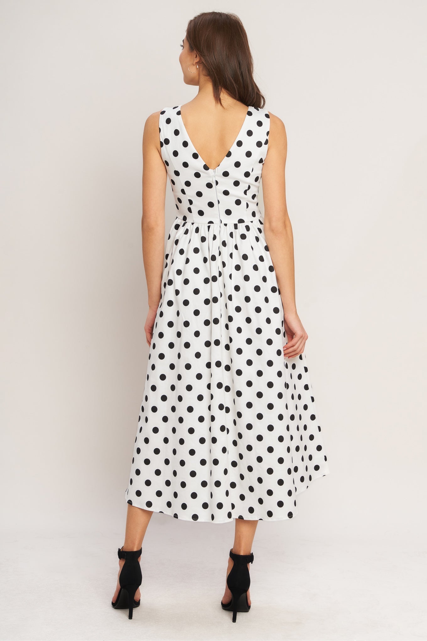 VINTAGE WHISPER POLKA DOT MIDI DRESS - FINAL SALE