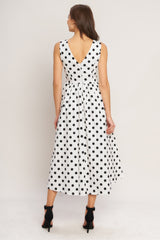 VINTAGE WHISPER POLKA DOT MIDI DRESS - FINAL SALE