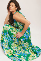 PALM SHORE BLOOM GREEN MAXI DRESS - FINAL SALE
