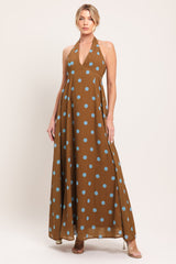 DOTTY LOVE HALTER MAXI DRESS