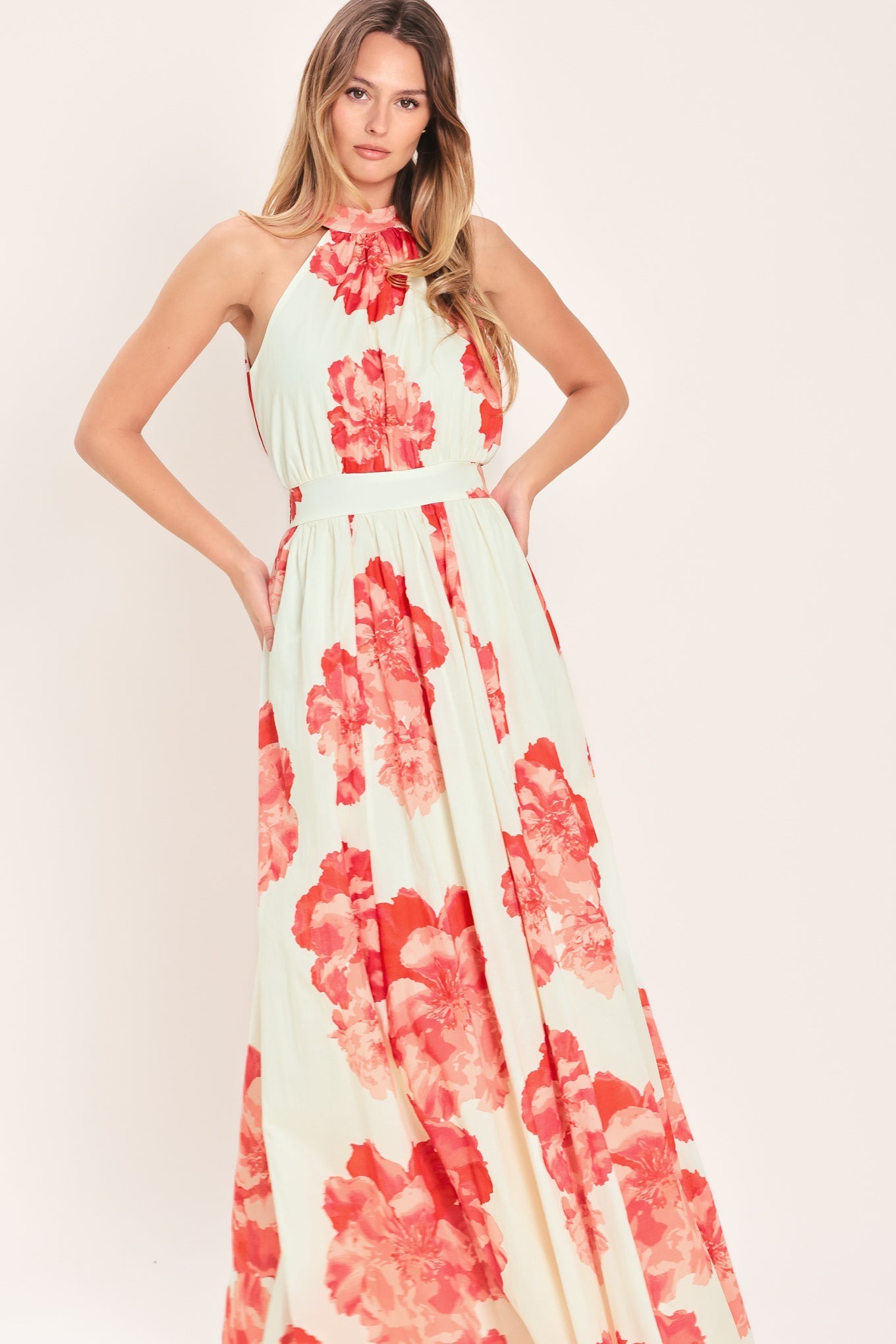 BLOOMING LOVE HALTER MAXI DRESS - FINAL SALE