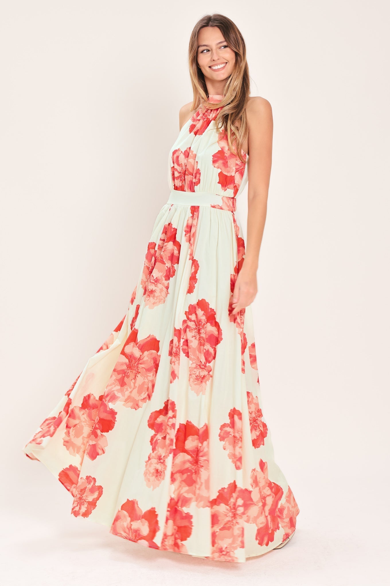 BLOOMING LOVE HALTER MAXI DRESS - FINAL SALE