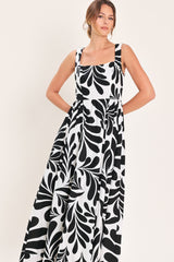 MONO BLOOM MAXI DRESS WITH KEYHOLE BACK