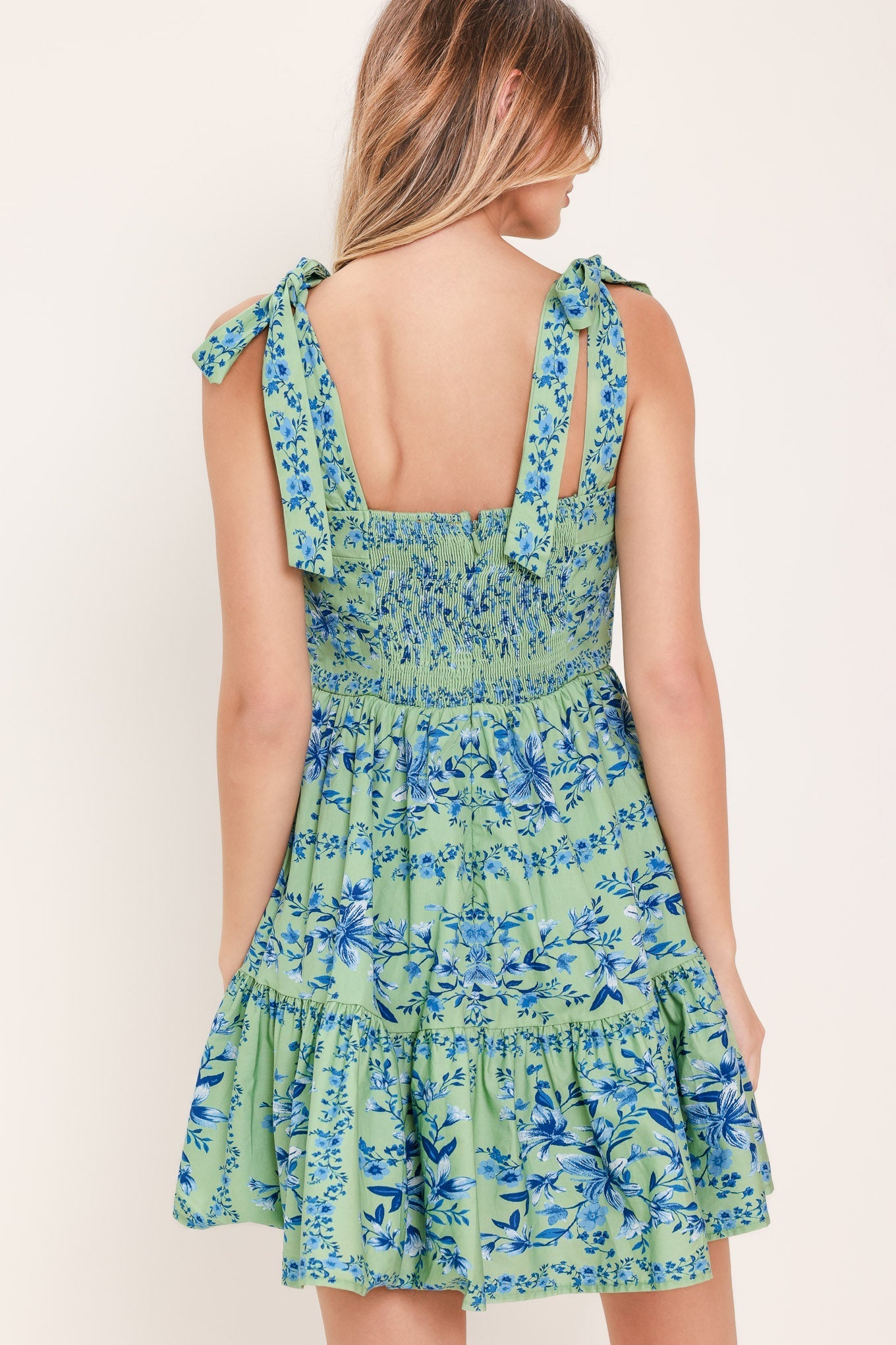 MINT BLOSSOM BABYDOLL MINI DRESS