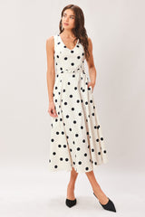 PURE POLKA IVORY MIDI DRESS