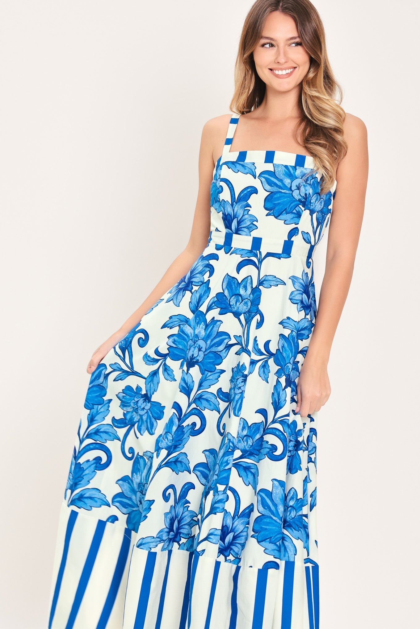 CAPRI GARDEN FLORAL MIDI DRESS