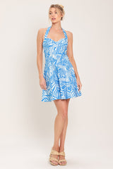 BLUE LAGOON CHIC HALTER MINI DRESS