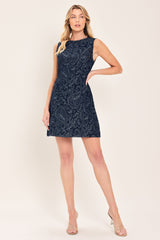 STARLIGHT CHARM DARK INDIGO MINI DRESS