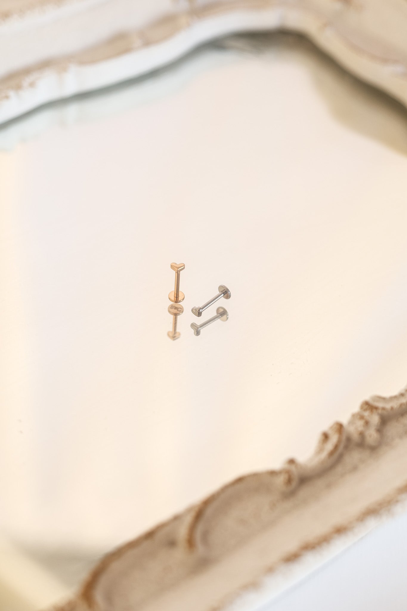 Tiny Heart Flat Back Stud Earring