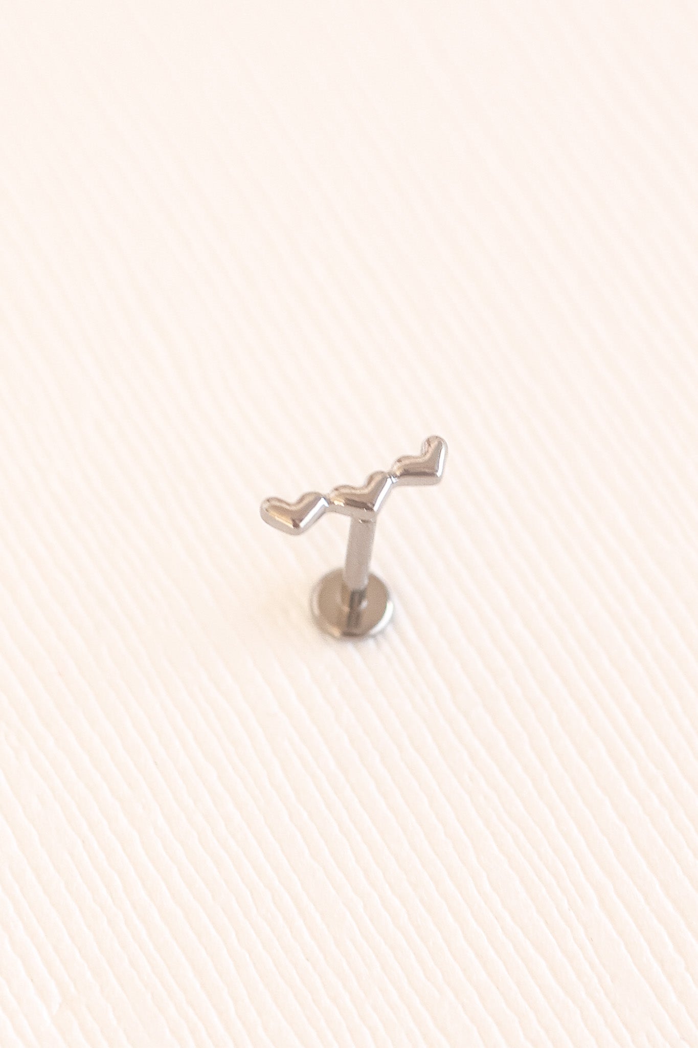 Heart Trio Flat Back Stud Earring