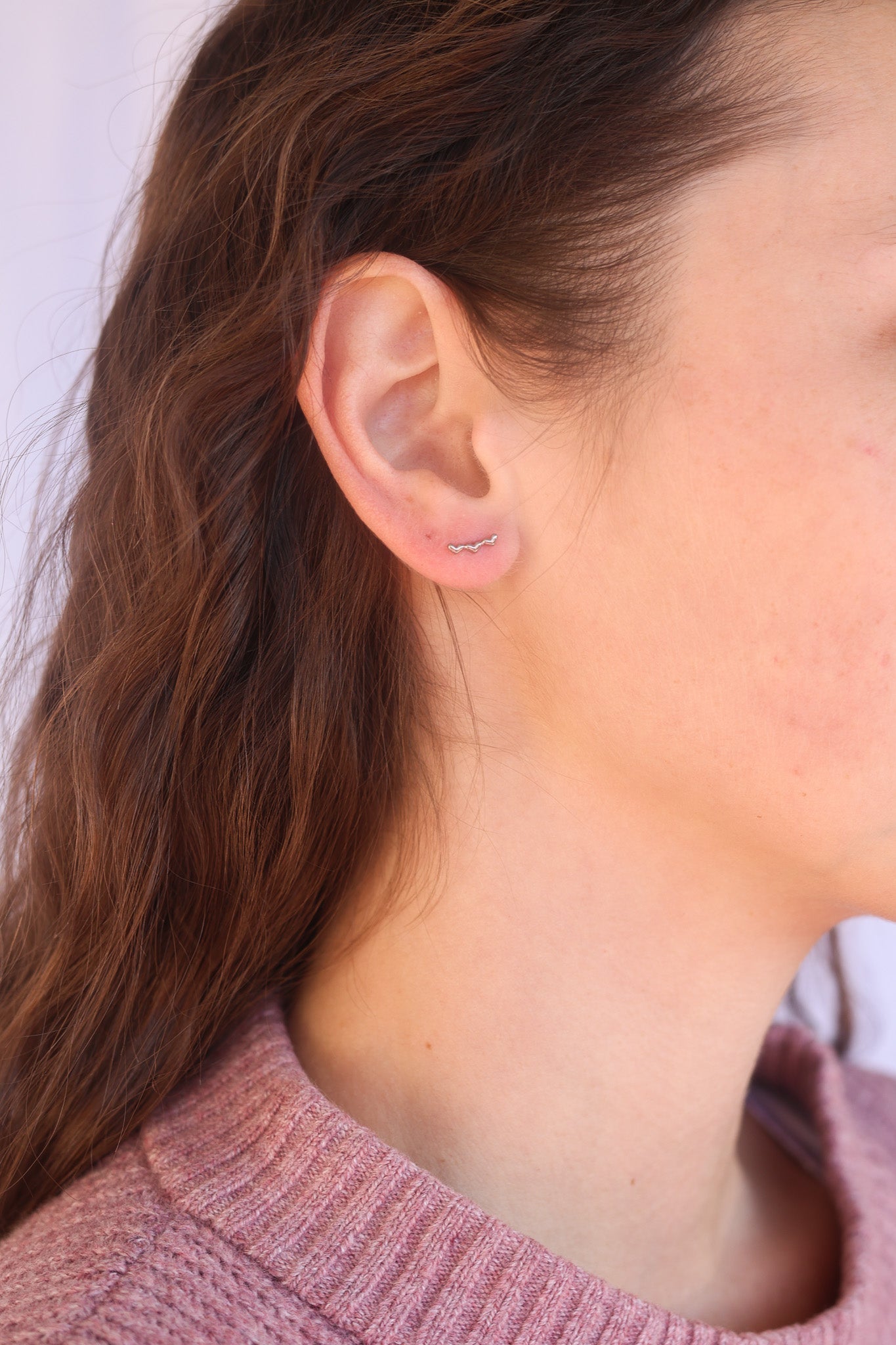 Heart Trio Flat Back Stud Earring