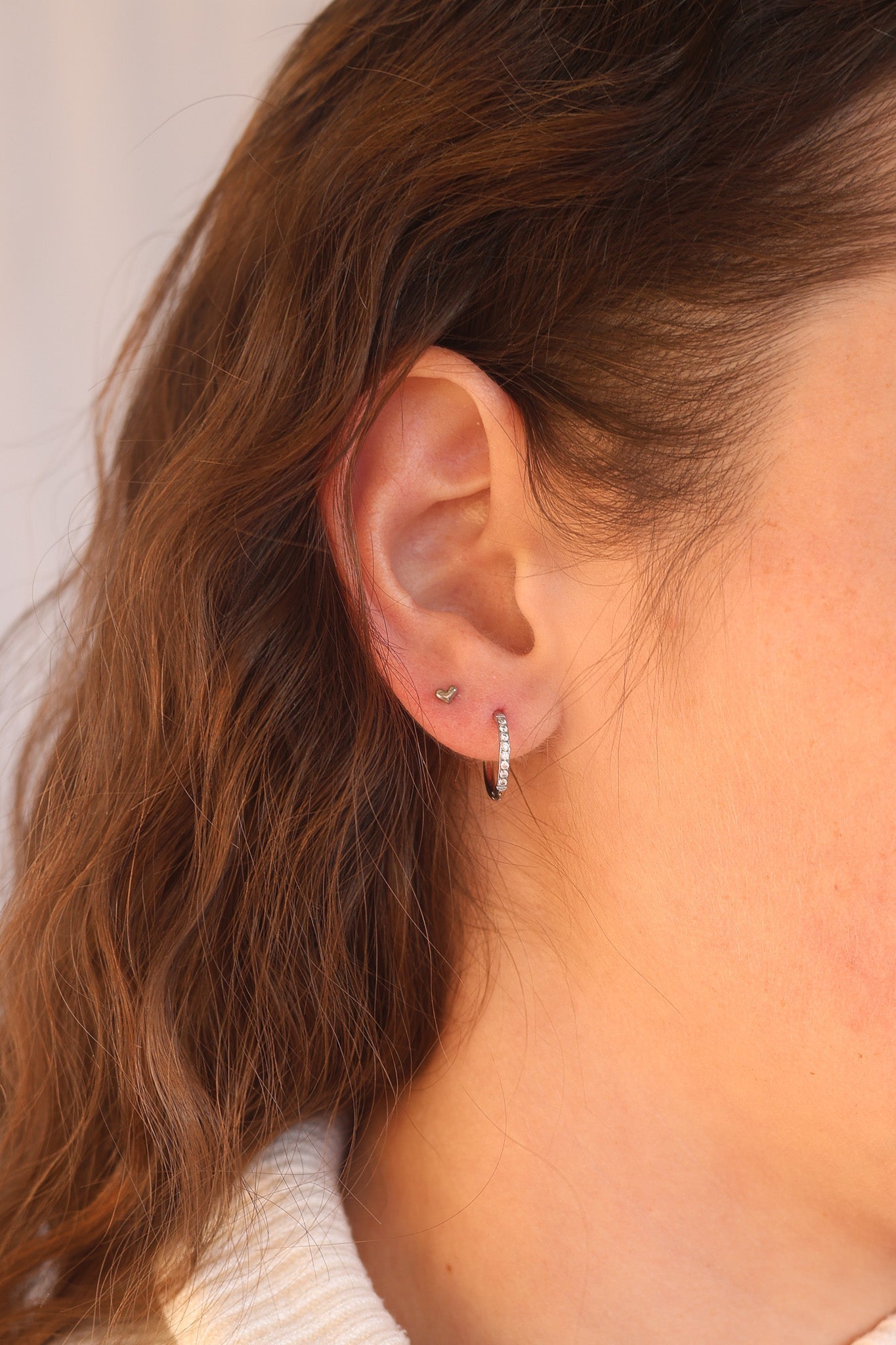 Tiny Heart Flat Back Stud Earring