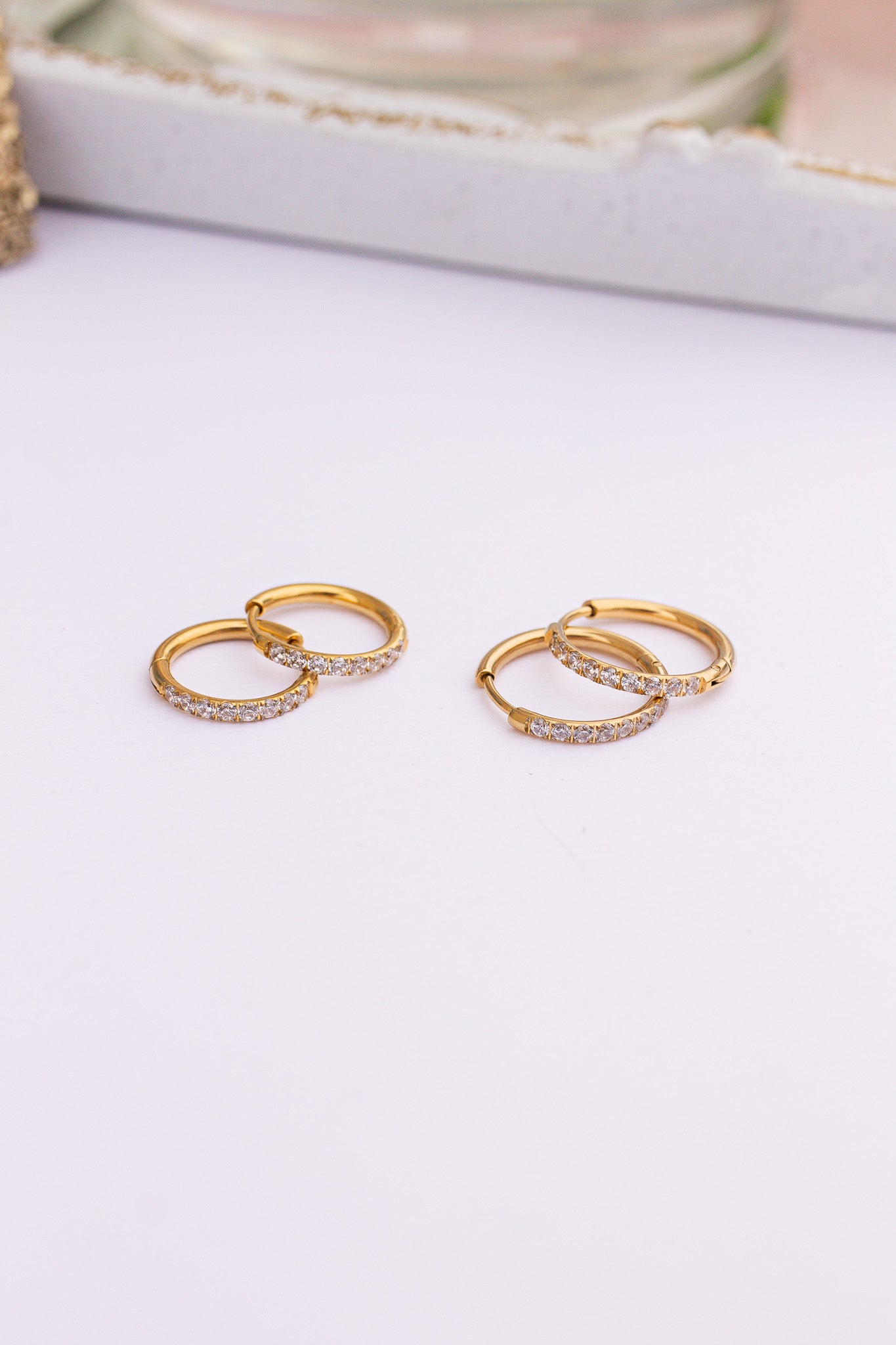 Mini Crystal Hoop Earring