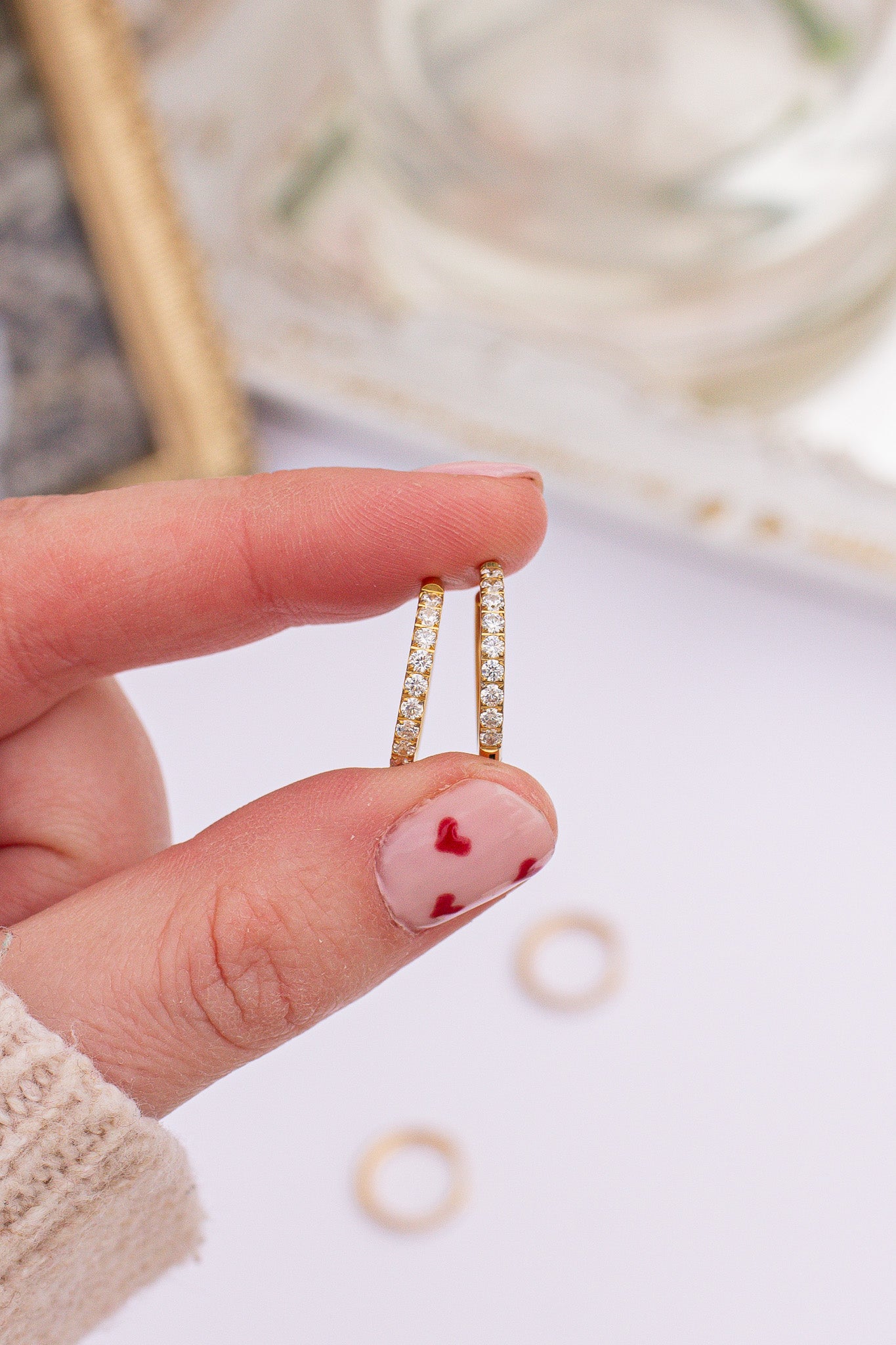 Mini Crystal Hoop Earring