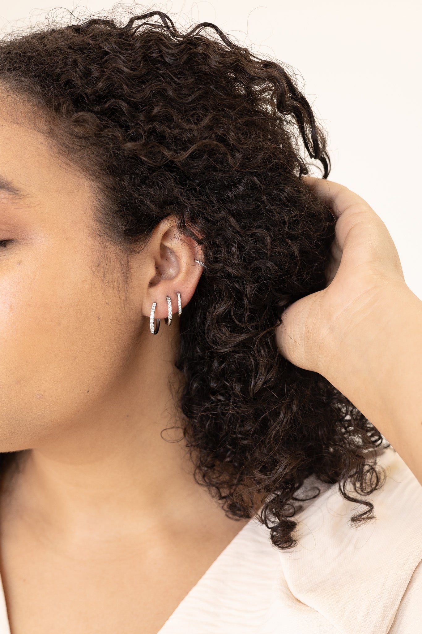 Mini Crystal Hoop Earring