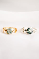 Willow Moss Agate Ring