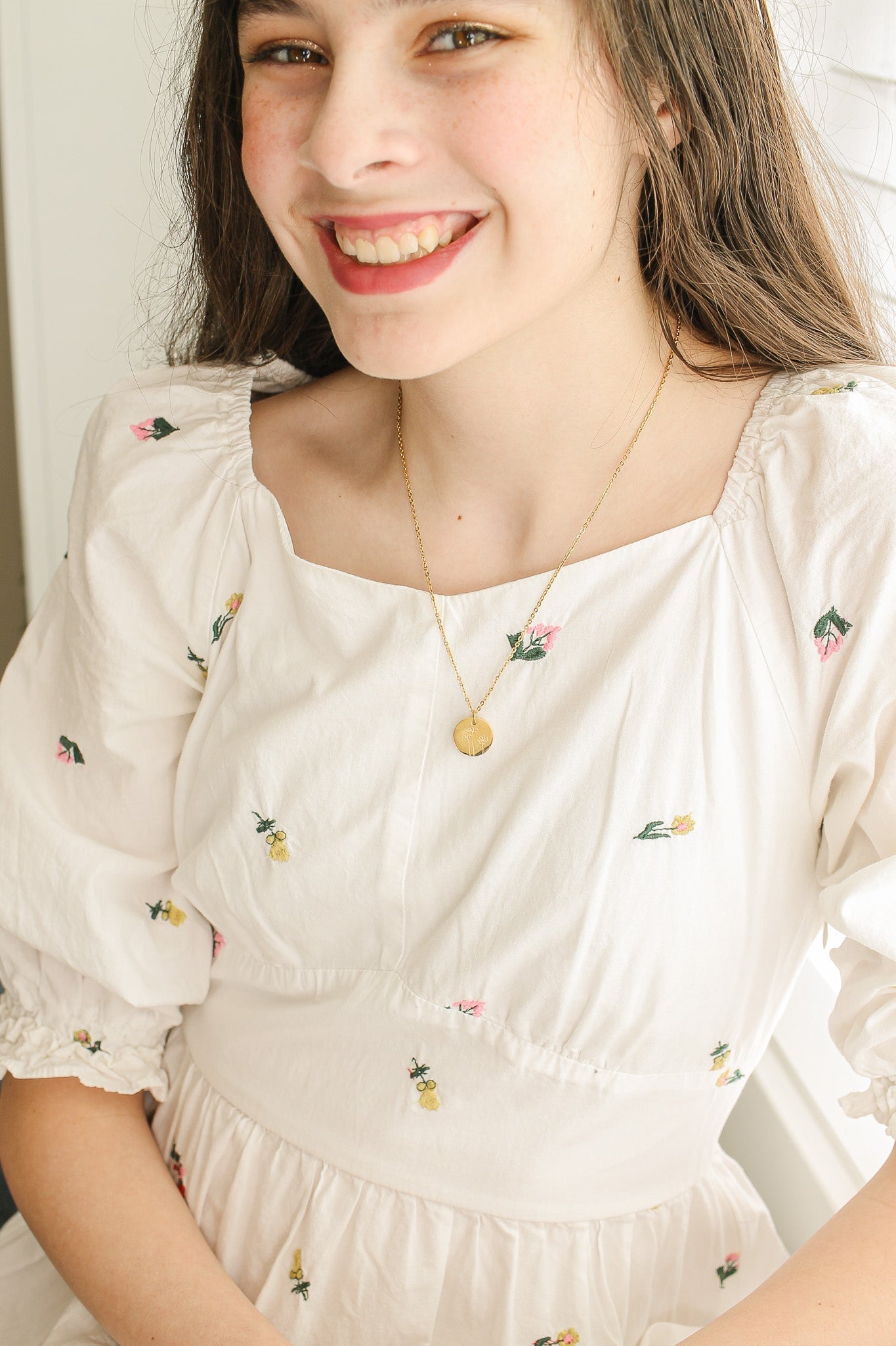 Birth Flower Pendant Necklace