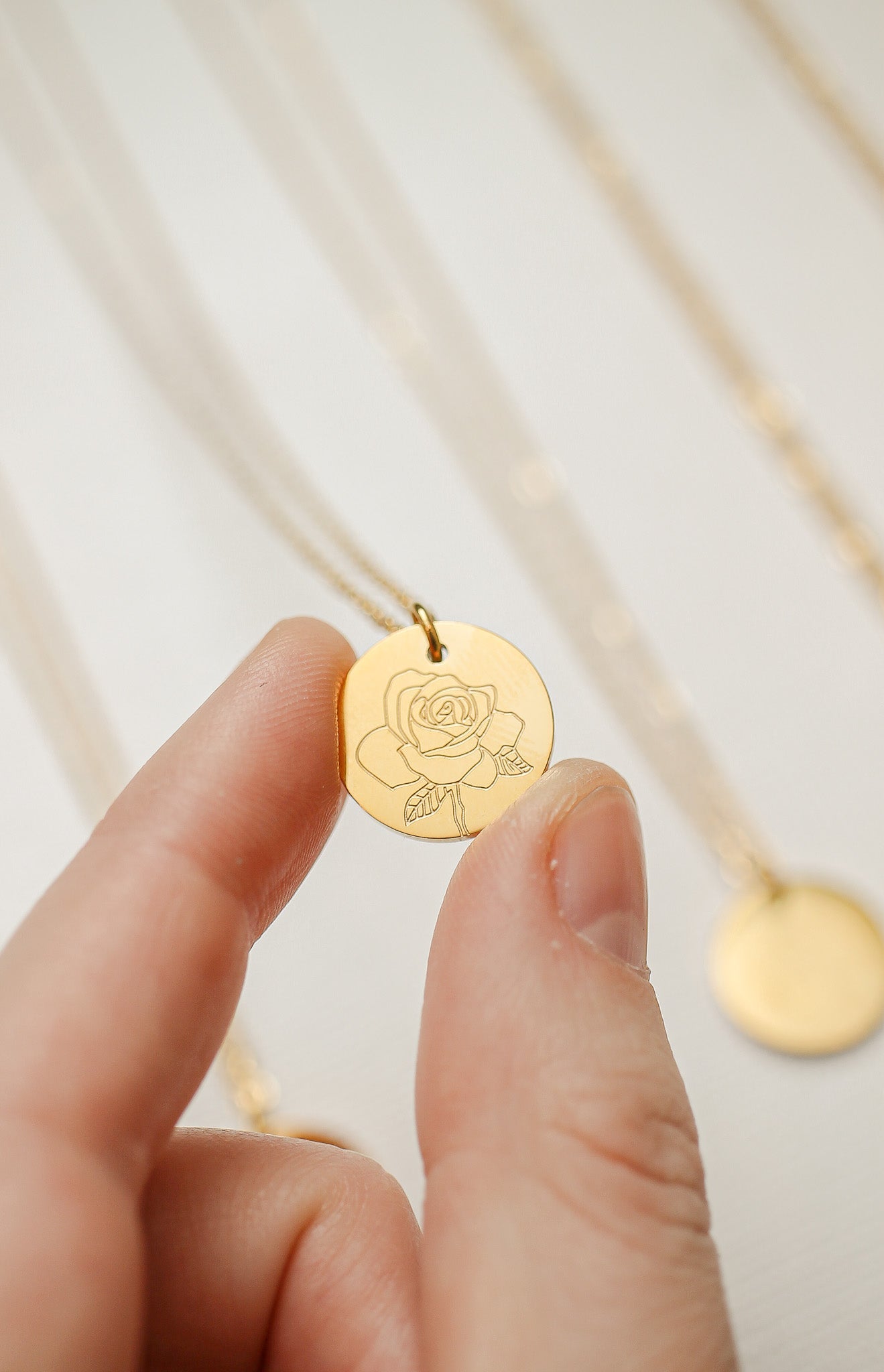 Birth Flower Pendant Necklace