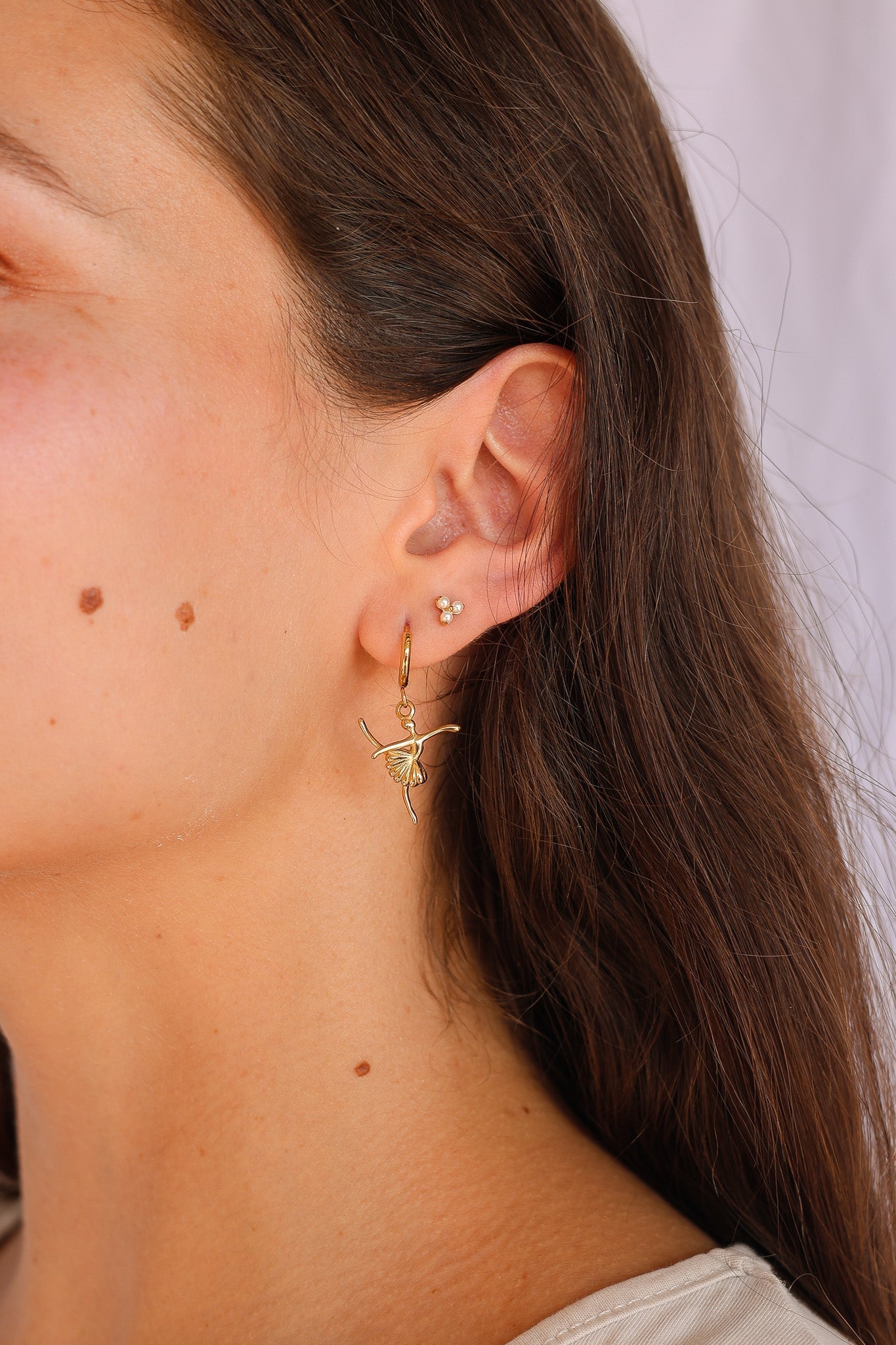 Pearl Trio Flat Back Earring