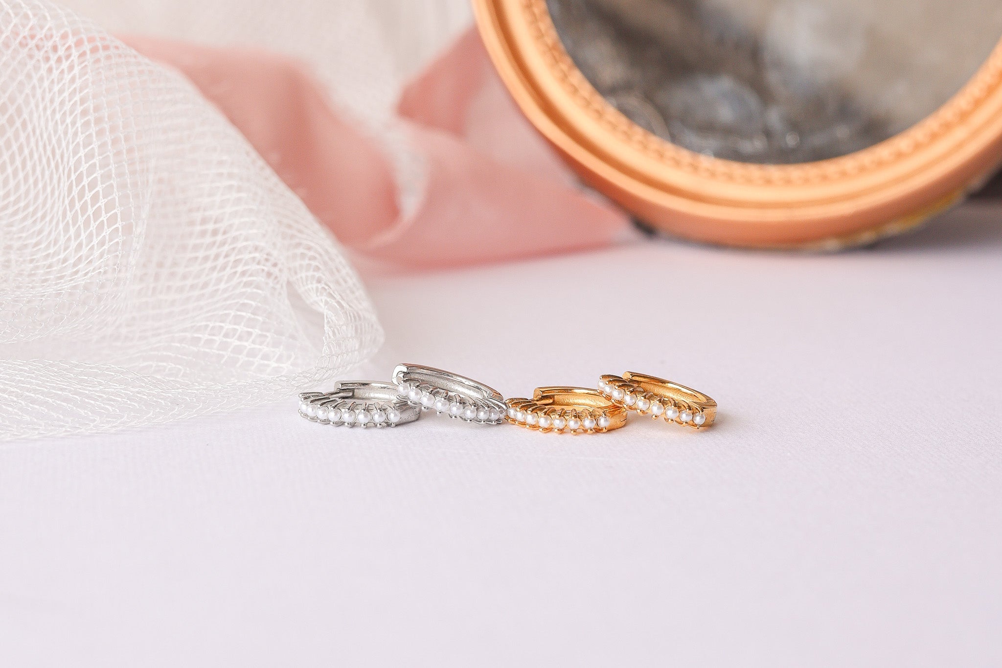 Pearl Mini Hoop Earring
