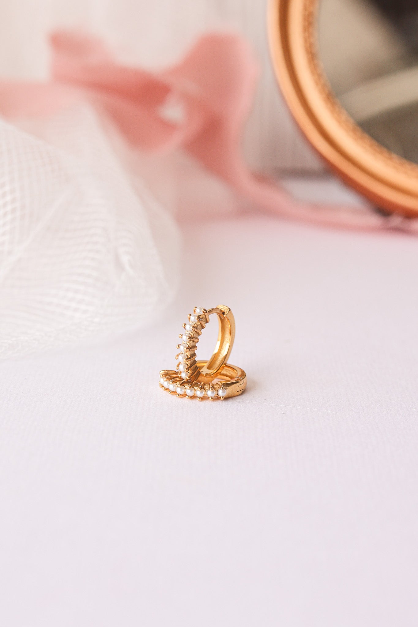 Pearl Mini Hoop Earring