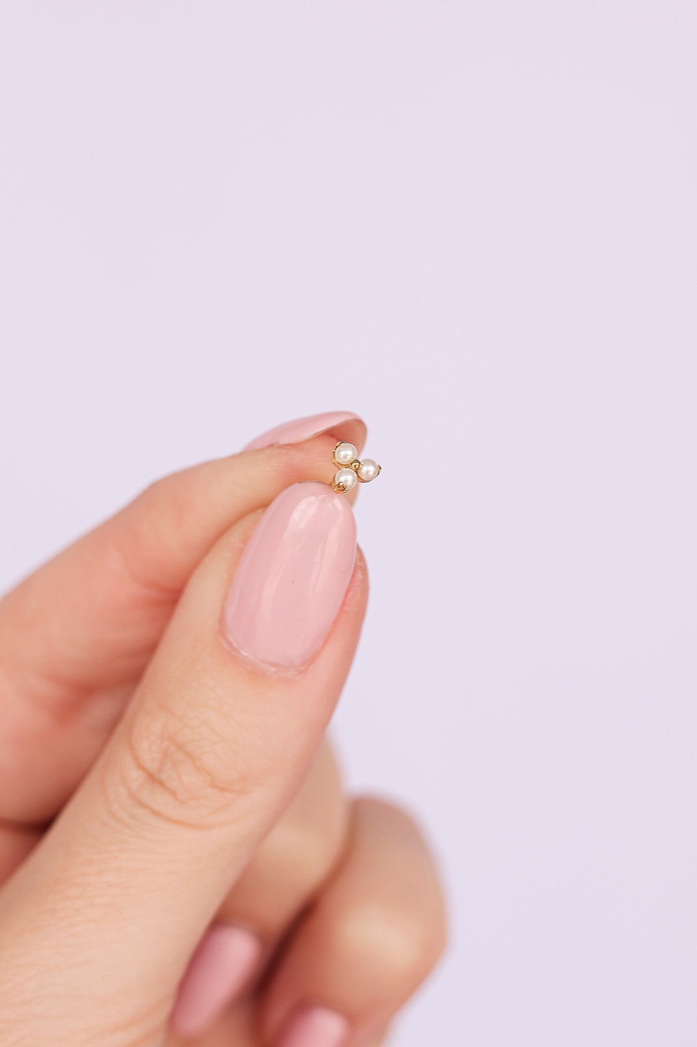 Pearl Trio Flat Back Earring