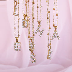 Pearl Initial Necklace