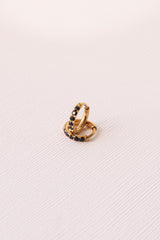 Micro Crystal Hoop Earring in Black