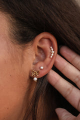 Jane Bow & Pearl Drop Earring