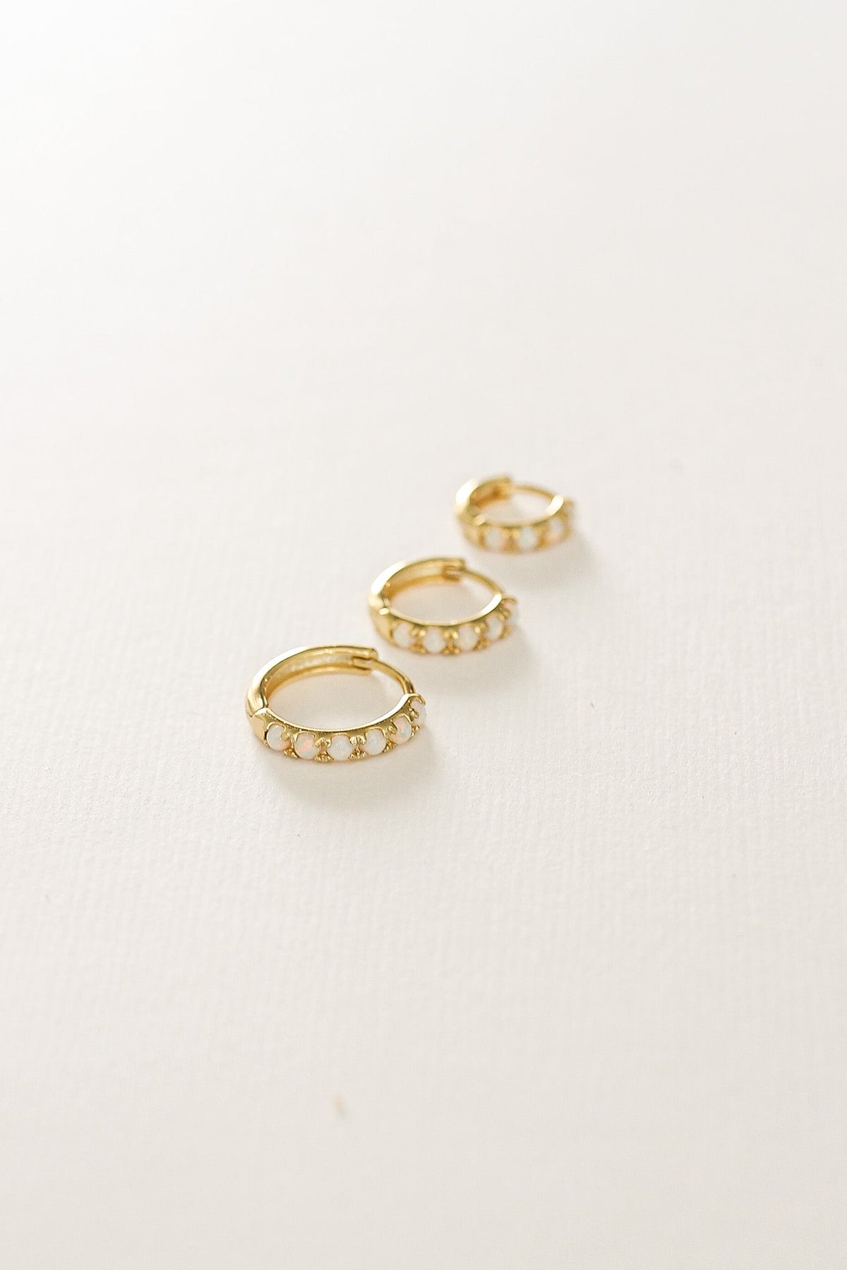 Micro Opal Hoop Earring