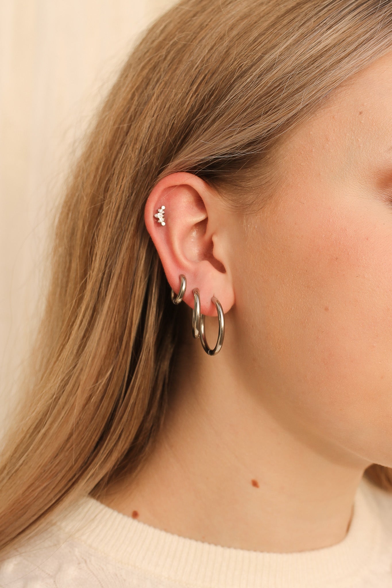 Micro Opal Hoop Earring