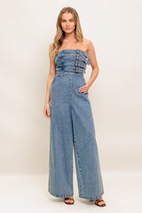 URBAN HARNESS DENIM JUMPSUIT - FINAL SALE