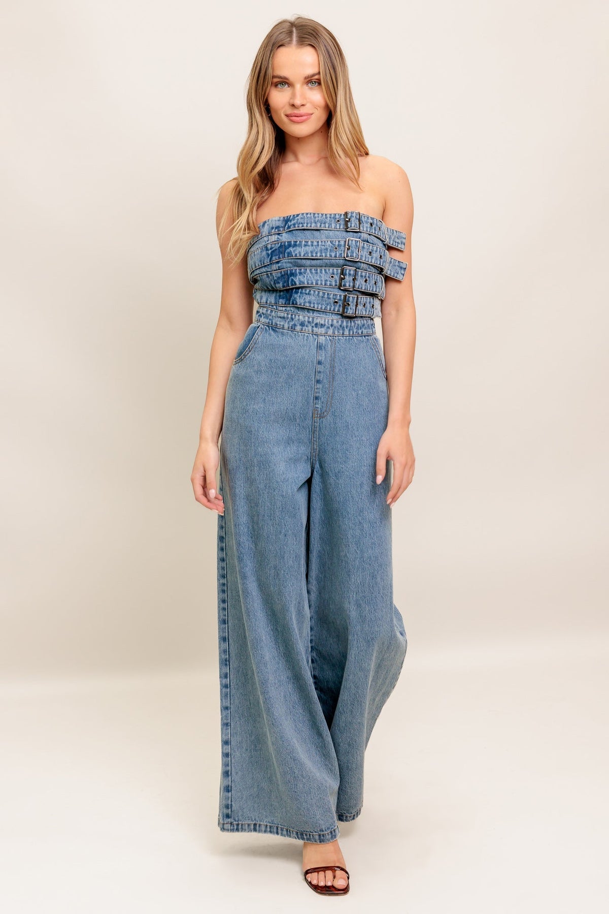 URBAN HARNESS DENIM JUMPSUIT - FINAL SALE