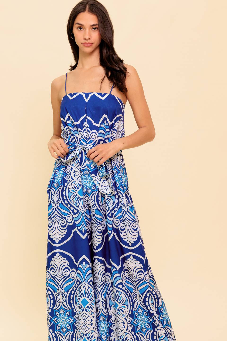 SELAH PRINTED JUMPSUIT - NAVY