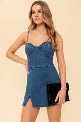 WAYLAND LOVE DENIM SKORT ROMPER- FINAL SALE