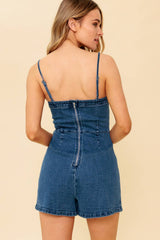 WAYLAND LOVE DENIM SKORT ROMPER- FINAL SALE