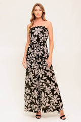 ZARIA STRAPLESS JUMPSUIT - BLACK
