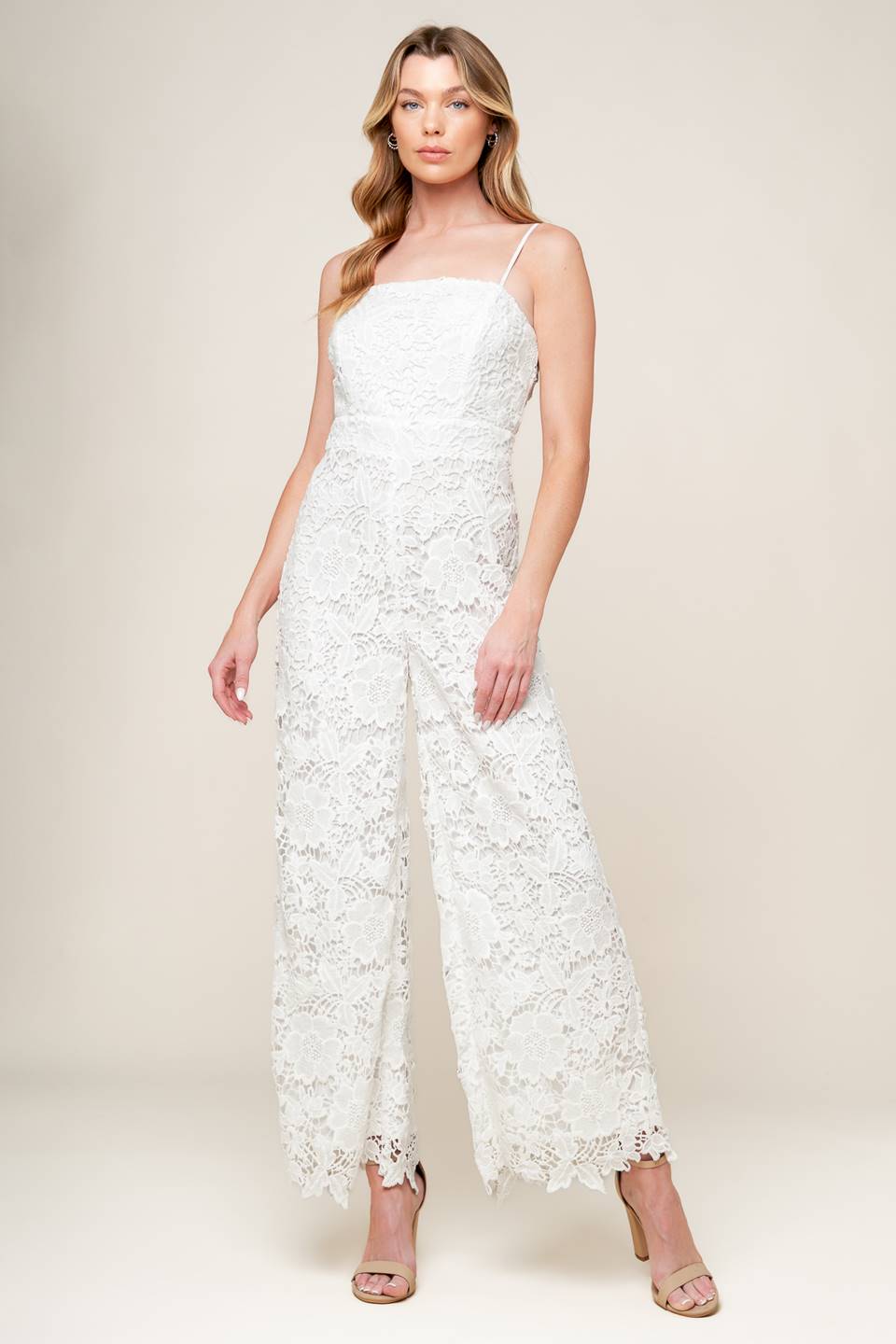 FOREVER YOURS - WHITE LACE BRIDAL JUMPSUIT