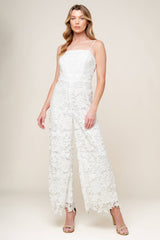 FOREVER YOURS - WHITE LACE BRIDAL JUMPSUIT