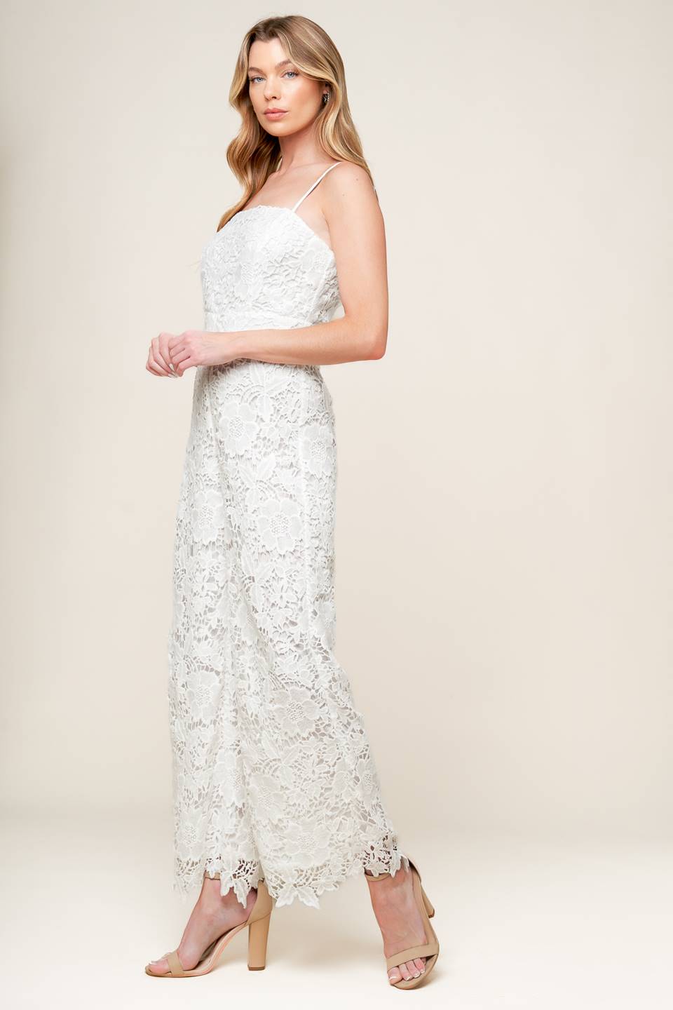 FOREVER YOURS - WHITE LACE BRIDAL JUMPSUIT