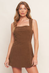 BROWN CORDUROY ROMPER