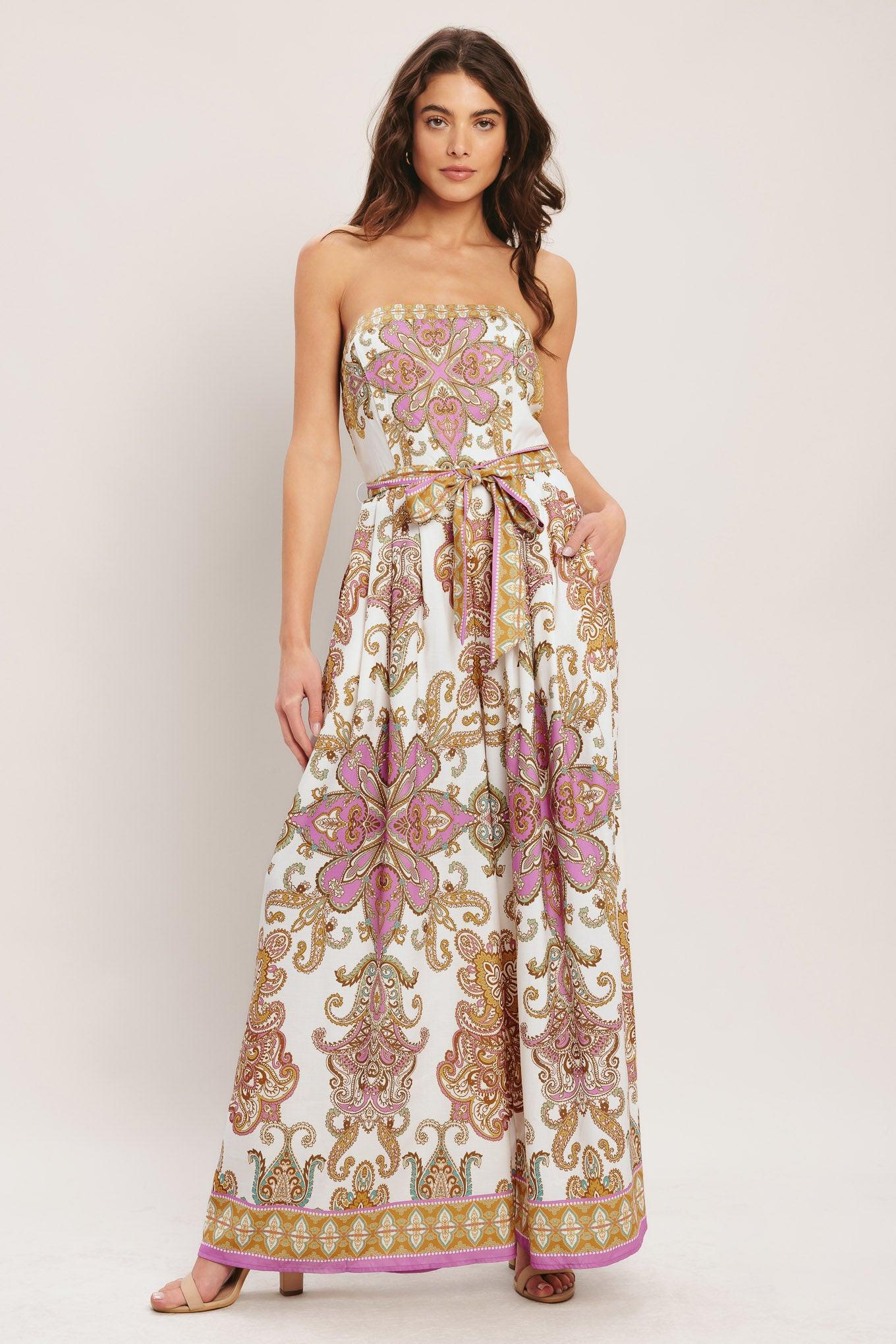 MEDITERRANEAN DREAM STRAPLESS JUMPSUIT