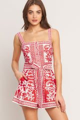 Size Large, EURO SUMMER WOVEN ROMPER - FINAL SALE