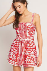 Size Large, EURO SUMMER WOVEN ROMPER - FINAL SALE