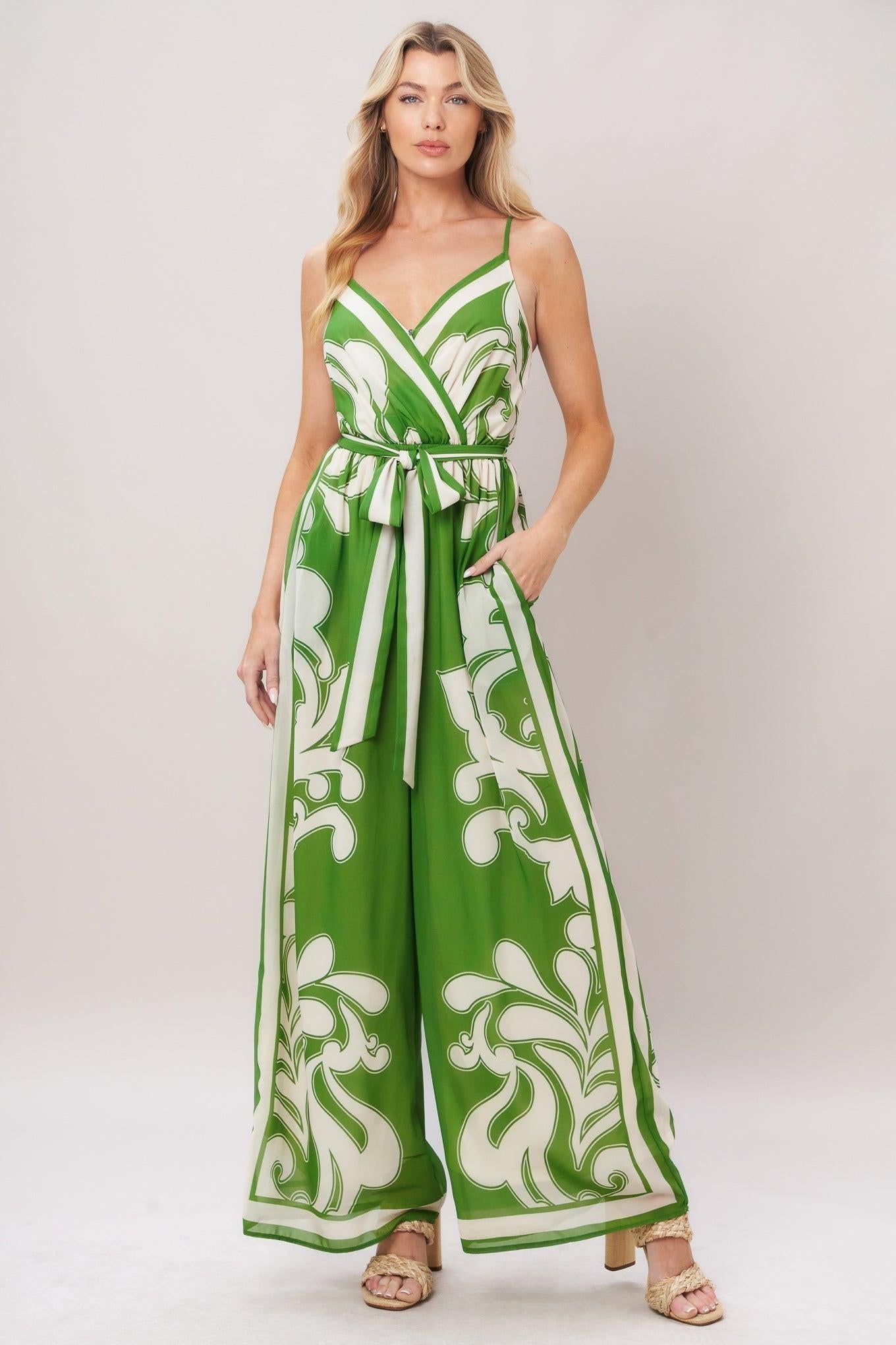 PALAZZO MUSE GREEN JUMPSUIT