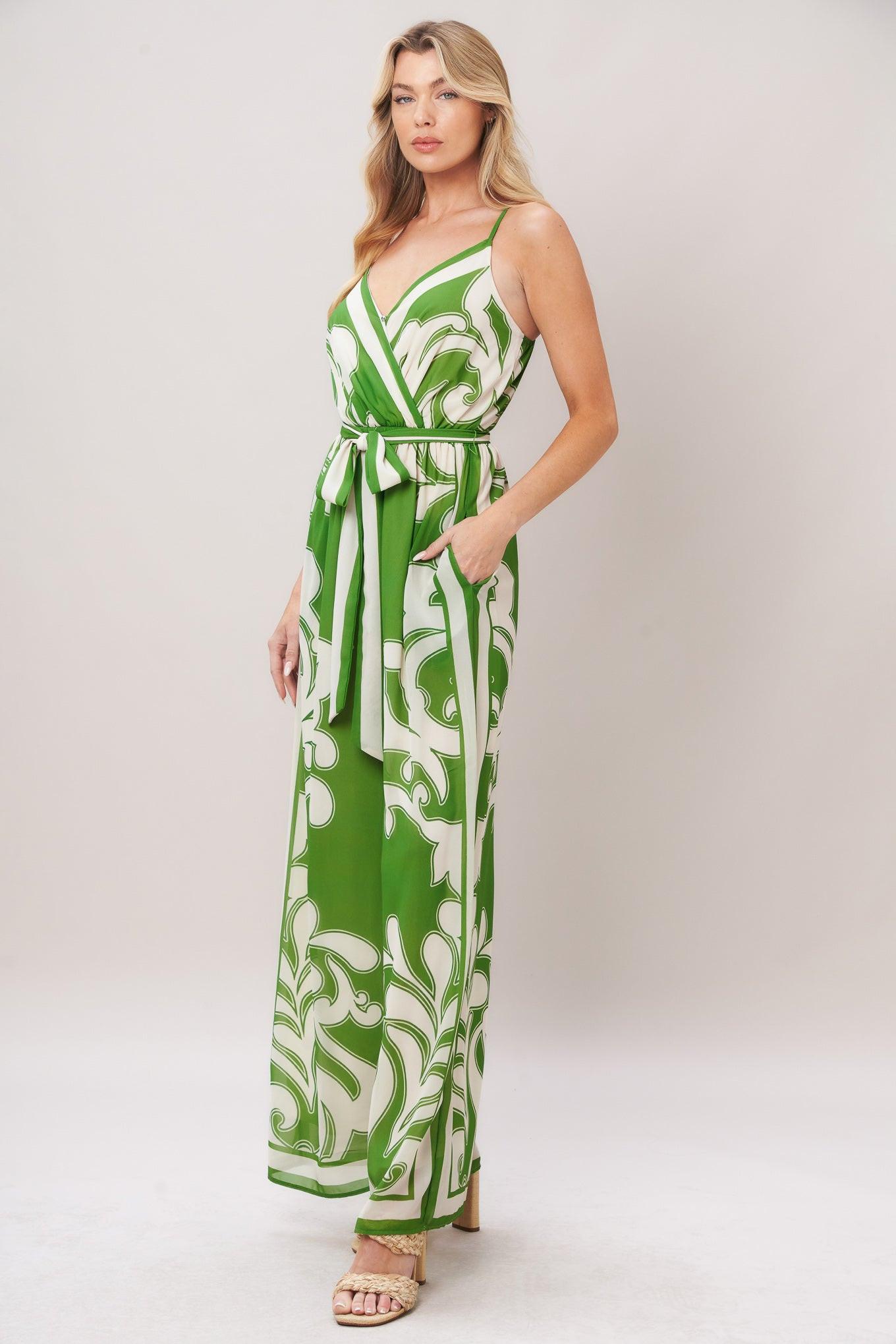 PALAZZO MUSE GREEN JUMPSUIT